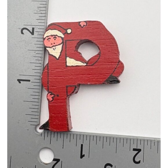 Vintage Wooden Christmas Santa Letters "PATSY" Hand Painted Wood Block Art - Picture 3 of 7